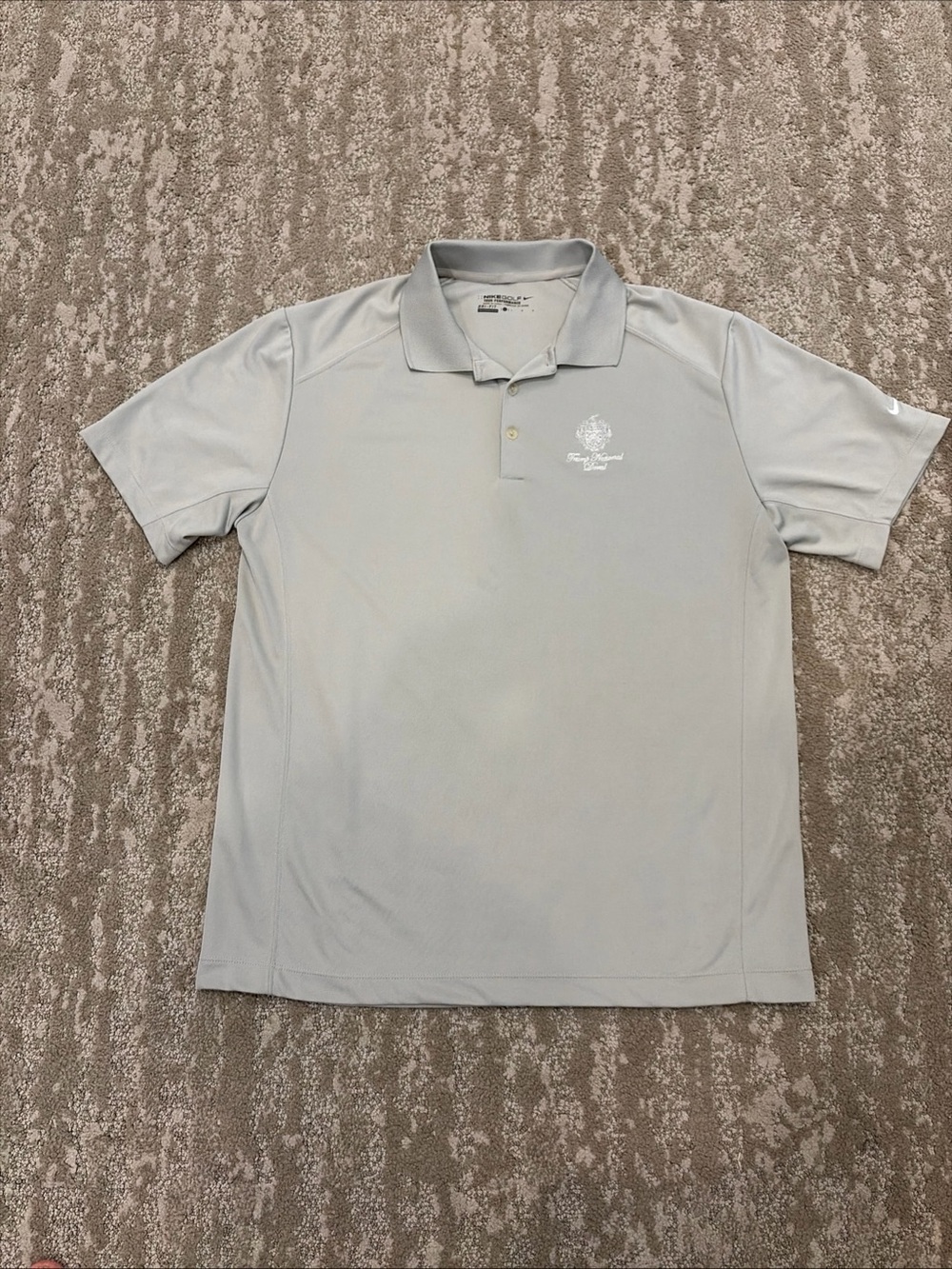 Nike Golf Tour Performance Dri Fit Polo Men’s Size Large Gray Trump National